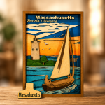 Massachusetts SVG 3D, 5 Layers, Plywood Cut File - Image 2