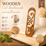 Cat Bookmark SVG Laser Cut File | Wooden Bookmark Design | Cat Lover Gift SVG | Glowforge Ready | Instant Download