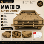 Ford Maverick Papercraft Template SVG PDF | DIY Cardboard Car Model Kit | Printable 3D Paper Craft | Instant Download - Image 2