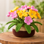 Primrose Flower Crochet Pattern PDF, Floral Table Decoration, Flower Pot Amigurumi, Spring Home Decor Gift - Image 6