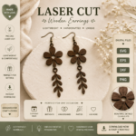 Daisy Flower Earrings SVG,Laser Cut File