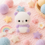 No Sew Crochet Panda Pattern PDF, Cute Amigurumi Panda Cub Tutorial, Kawaii Chunky Plushie, Nursery Decor Gift Digital Download - Image 3
