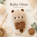 No Sew Crochet Otter Pattern PDF, Cute Amigurumi Sea Animal Plushie Tutorial, Kawaii Chunky Toy, Nursery Decor Gift Download PDF