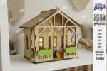 Candle House Laser Cut Bundle SVG | Wooden Lantern House CNC Files | Glowforge xTool Cricut Templates - Image 13