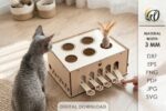 Cat Toy Boxes Laser Cut Bundle SVG | Interactive Cat Puzzle Toy CNC Files | Glowforge xTool Cricut Templates - Image 11