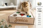 Cat Toy Boxes Laser Cut Bundle SVG | Interactive Cat Puzzle Toy CNC Files | Glowforge xTool Cricut Templates - Image 4
