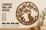 Cat Wall Art Bundle SVG | 6 Cat Wooden Wall Decor Designs | Laser Cut Files | Cat Lover Gift | CNC DXF EPS PNG AI Digital Download - Image 6