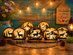 9x Deer Wood Lantern Bundle | 3D Candle Holder SVG Files | Forest Wildlife Night Lamp Glowforge Templates - Image 5