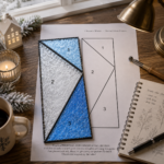 Winter Frost Stained Glass Panel Pattern, Geometric Blue Ice Suncatcher Design, Tiffany Style Window Hanging Craft Template - Image 5