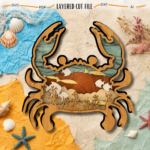 Ocean Animals Mega Bundle 14 Designs SVG | 3D Multilayer Wood Laser Cut Files | Sea Life Wall Art | Glowforge Xtool CNC - Image 9