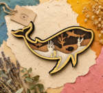 Ocean Animals Mega Bundle 14 Designs SVG | 3D Multilayer Wood Laser Cut Files | Sea Life Wall Art | Glowforge Xtool CNC - Image 7