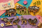 Kit Animals Laser Cut Bundle | 10 Layered SVG Files for Glowforge | 3D Wood Animal Wall Art Templates - Image 4