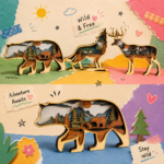 Kit Animals Laser Cut Bundle | 10 Layered SVG Files for Glowforge | 3D Wood Animal Wall Art Templates - Image 5