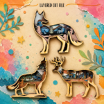 Kit Animals Laser Cut Bundle | 10 Layered SVG Files for Glowforge | 3D Wood Animal Wall Art Templates - Image 7