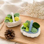Crochet Basket Pattern PDF, Succulent Plant Basket, Handmade Flower Basket, Spring Home Decor, Easy Crochet Storage Basket Instant Download