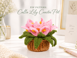 Camellia Flower Pot Crochet Pattern PDF, Amigurumi Flower Pot Pattern, Cute Crochet Plant Tutorial, Floral Home Decor