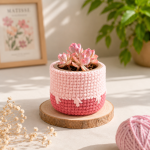 Crochet Succulent Pot Pattern PDF, Plant Basket Crochet Pattern, Handmade Planter Cover, Cute Home Decor, Digital Download - Image 3