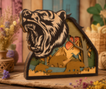 Wild Forest Life SVG Bundle | 10 Layered Animal Laser Cut Files | 3D Wood Art Templates for Glowforge - Image 3