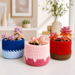 Crochet Succulent Pot Pattern PDF, Plant Basket Crochet Pattern, Handmade Planter Cover, Cute Home Decor, Digital Download