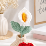 Calla Lily Donut Vase Crochet Pattern PDF, Flower Vase Amigurumi Pattern, Crochet Donut Decor, DIY Handmade Gift - Image 5