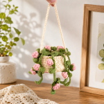 Crochet Rose Hanging Plant Pattern PDF, Flower Basket Crochet Pattern, Amigurumi Wall Decor, Instant Download - Image 4