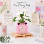 Crochet Frog Flower Pot Pattern PDF, Amigurumi Flower Bouquet, Cute Crochet Plant, Kawaii Desk Decor Gift
