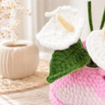 Crochet Frog Flower Pot Pattern PDF, Amigurumi Flower Bouquet, Cute Crochet Plant, Kawaii Desk Decor Gift - Image 3