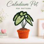Caladium Pot Crochet Pattern PDF, Crochet Plant Pattern, Amigurumi Houseplant, DIY Caladium Plant, Handmade Home Decor Gift