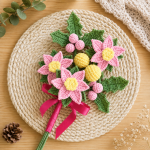 Crochet Flower Bouquet Pattern PDF, Handmade Crochet Flowers Tutorial, DIY Floral Arrangement, Crochet Home Decor Gift, Digital Download - Image 4
