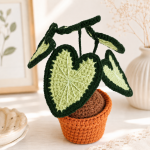 Caladium Pot Crochet Pattern PDF, Crochet Plant Pattern, Amigurumi Houseplant, DIY Caladium Plant, Handmade Home Decor Gift - Image 5