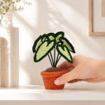 Caladium Pot Crochet Pattern PDF, Crochet Plant Pattern, Amigurumi Houseplant, DIY Caladium Plant, Handmade Home Decor Gift - Image 2