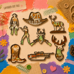 Hunting Wildlife Bundle SVG 8 Pack | Multilayer 3D Wood Laser Cut Files | Rustic Cabin Decor Glowforge