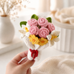 Crochet Flower Bouquet Pattern PDF, Mini Rose Bouquet, Crochet Flowers, Amigurumi Floral Pattern, DIY Valentine Gift - Image 5
