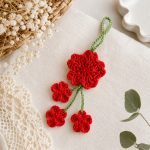 Crochet Flower Hanging Ornament Pattern PDF, Floral Keychain Crochet Pattern, Beginner Crochet Gift, Bag Charm Decor - Image 3