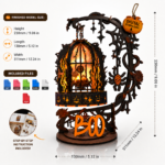 Halloween Lantern Laser Cut File SVG | Spooky Hanging Lantern DIY | Glowforge, xTool, LightBurn, CNC Wood Craft Decor - Image 3