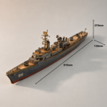 Warship Model Laser Cut Files SVg DxF DwG Ai | Wooden Battleship Blueprint | CNC Laser Cut Ship Model | DIY Naval Decor - Image 3
