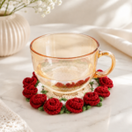 Crochet Flower Coaster Pattern PDF, Rose Mug Rug Digital Download, Floral Tea Cup Mat, Spring Home Decor - Image 6