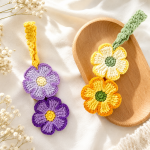 Crochet Flower Hanging Ornament Pattern PDF, Floral Keychain Crochet Pattern, Beginner Crochet Gift, Bag Charm Decor - Image 4