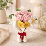 Crochet Flower Bouquet Pattern PDF, Mini Rose Bouquet, Crochet Flowers, Amigurumi Floral Pattern, DIY Valentine Gift