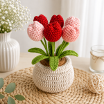 Crochet Tulip Flower Pot Pattern PDF, Amigurumi Tulip Bouquet Crochet Pattern, Spring Home Decor Digital Download - Image 5