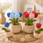 Crochet Tulip Flower Pot Pattern PDF, Amigurumi Tulip Bouquet Crochet Pattern, Spring Home Decor Digital Download