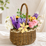 Crochet Flower Basket Pattern PDF, Amigurumi Flower Bouquet, Crochet Floral Arrangement, Spring Home Decor Tutorial