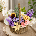 Crochet Flower Basket Pattern PDF, Amigurumi Flower Bouquet, Crochet Floral Arrangement, Spring Home Decor Tutorial - Image 6
