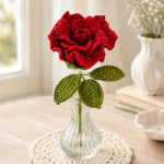 Red Crochet Rose Pattern PDF, Crochet Flower Tutorial, Rose Bouquet Amigurumi Pattern, Handmade Flower Digital Download
