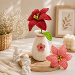 Lily Crochet Pattern PDF, Potted Flower Crochet Pattern, Crochet Flower Bouquet, Amigurumi Plant Home Decor, Digital Download