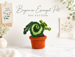 Red Bellflowers Coaster Pot Crochet PDF Pattern, Flower Pot and Cup Coaster Pattern, Floral Crochet Home Decor DIY
