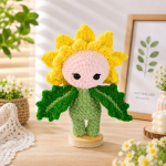 Baby Sunflower Crochet Pattern PDF, Amigurumi Flower Doll Pattern, Cute Sunflower Plushie Crochet, Digital Download - Image 4