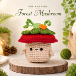 Forest Mushroom Crochet Pattern PDF, Woodland Amigurumi Mushroom, Cute Cottagecore Plush, Instant Download