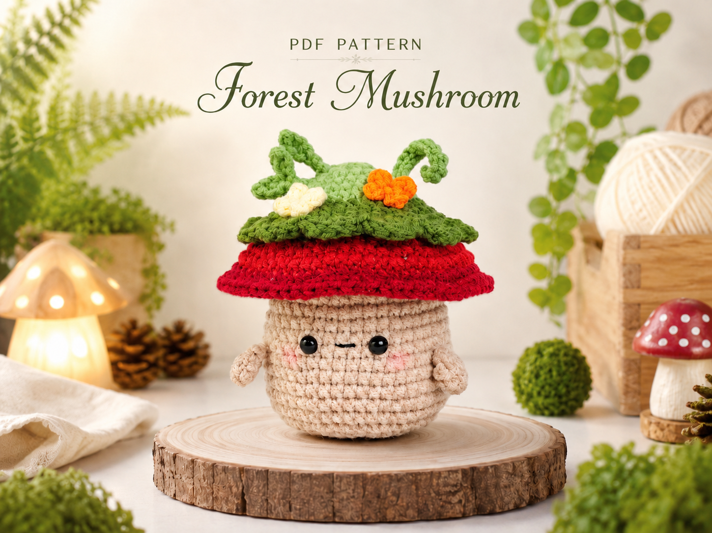 ChatGPT Image 20_41_19 5 thg 6, 2026 Forest Mushroom Crochet Pattern PDF, Woodland Amigurumi Mushroom, Cute Cottagecore Plush, Instant Download - Image 1