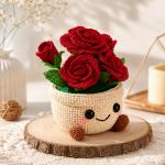Crochet Rose Flower Pot Pattern PDF, Amigurumi Flower Pot Pattern, Crochet Roses Pattern, Cute Plant Pot Crochet Tutorial - Image 3